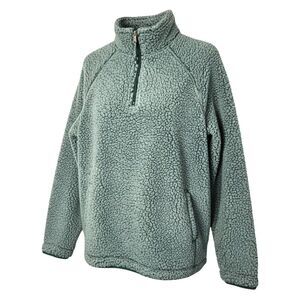 Boxercraft Women's Green Sherpa 1/4  Zip Pullover, Size XL -- ITEM #3663